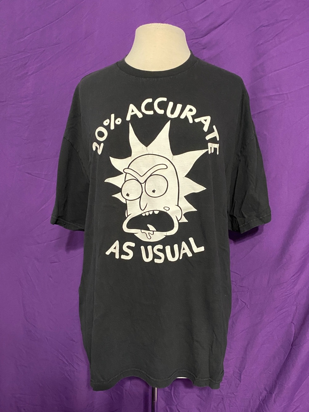 Rick & Morty 20% Accurate Ripple Junction Black Tee. Size 2X.